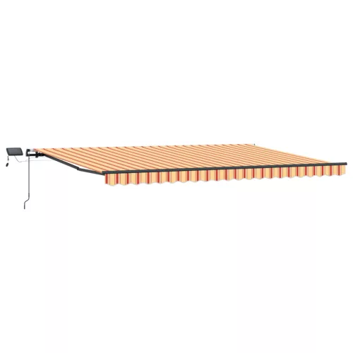  Kézi behúzható napellenző LED világítással, sárga és narancs 500x350 cm