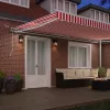  Behúzható napellenző Piros és Fehér 500 × 350 cm