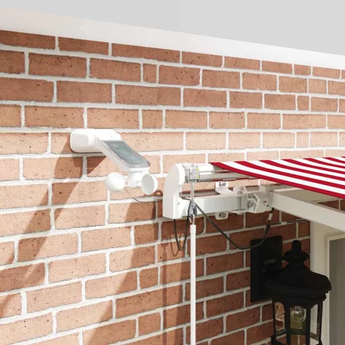  Behúzható napellenző Piros és Fehér 500 × 350 cm