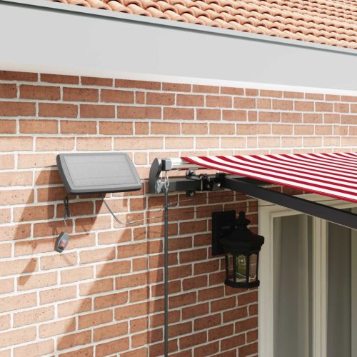  Behúzható napellenző Piros és fehér 500 ×350 cm szövet