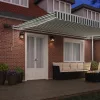  Behúzható napellenző Zöld és Fehér 500 × 350 cm Szövet és Acél