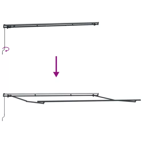  Behúzható napellenző Zöld és Fehér 500 × 350 cm