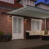  Behúzható napellenző Zöld és fehér 500 ×350 cm szövet