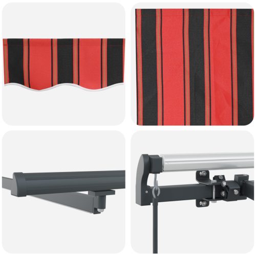  Manuális Behúzható Napellenző LED világítással narancs és barna 600x300 cm