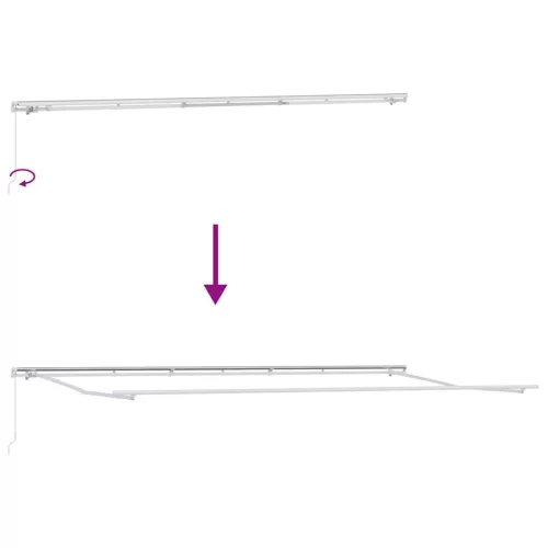  Behúzható napellenző Piros és Fehér 600 × 300 cm