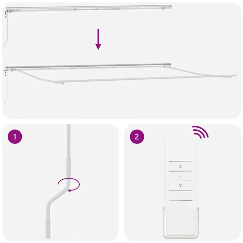  Elektromos Kihúzható Napernyő Piros és Fehér 600 × 300 cm