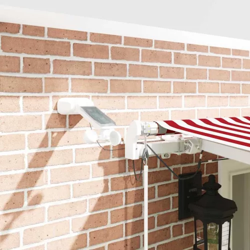  Behúzható napellenző Piros és Fehér 600 × 300 cm