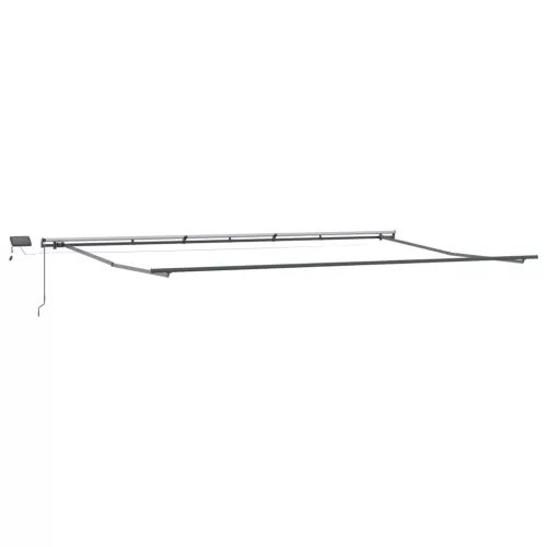  Behúzható napellenző Piros és fehér 600 ×300 cm szövet