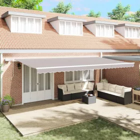    Behúzható napellenző Világosszürke 600 × 300 cm Szövet és Acél