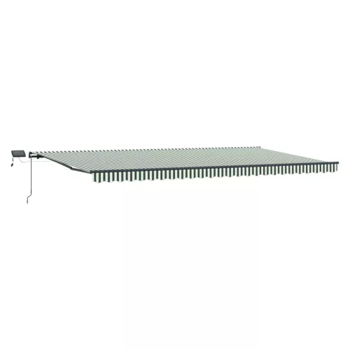  Behúzható napellenző Zöld és fehér 600 ×300 cm szövet
