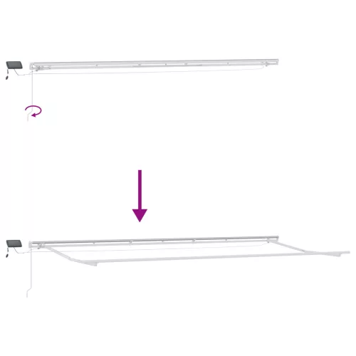  Kézi Behúzható Napellenző LED-del Narancs és Barna 600x350 cm