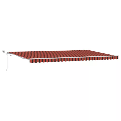  Automatikus behúzható napellenző LED-del Narancs és Barna 600x350 cm