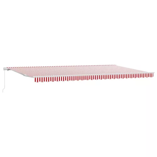  Behúzható napellenző Piros és Fehér 600 × 350 cm