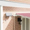  Behúzható napellenző Piros és Fehér 600 × 350 cm Szövet és Acél