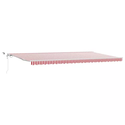  Behúzható napellenző Piros és Fehér 600 × 350 cm