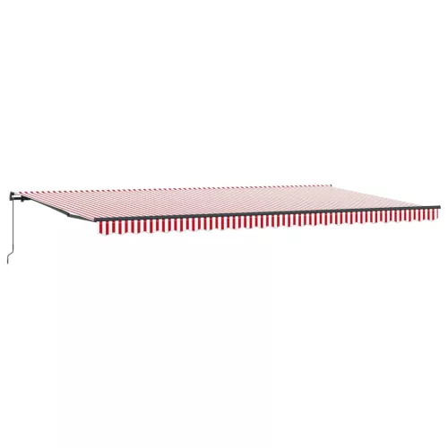  Behúzható napellenző Piros és Fehér 600 × 350 cm