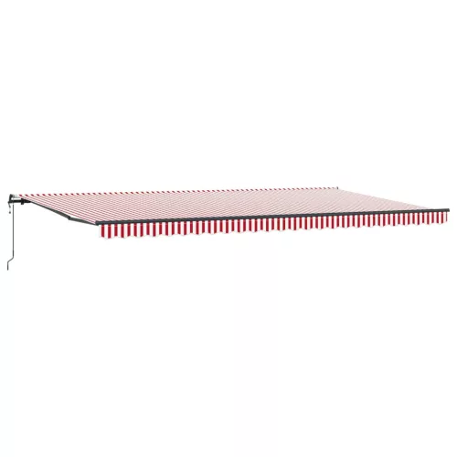  Behúzható napellenző Piros és Fehér 600 × 350 cm
