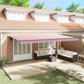    Napernyő Anyag tartalmaz Piros és Fehér 600 × 350 cm Poliészter