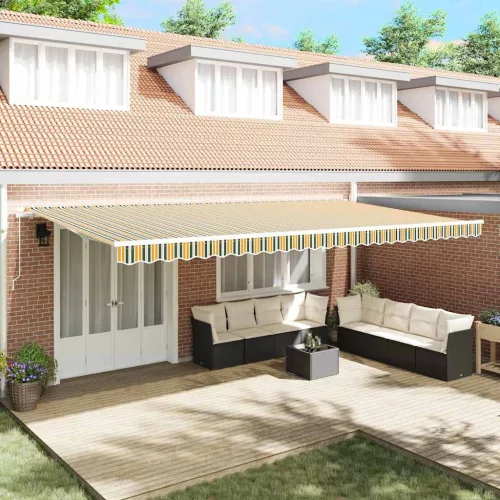  Behúzható napellenző Sokszínű 600 × 350 cm Pamut és Alumínium