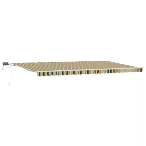  Behúzható napellenző Zöld és sárga 600 × 350 cm Szövet és Acél