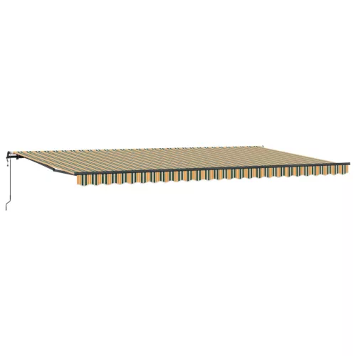 Behúzható napellenző Zöld és sárga 600 × 350 cm
