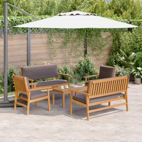    5 részes kerti kanapé szett párnákkal, tömör akácfából