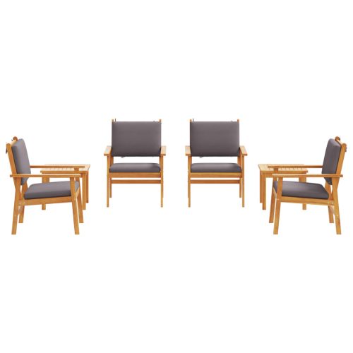  6 részes kert étkező szett párnákkal tömör akácból