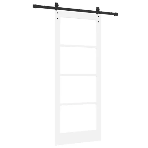  Csúszó ajtó ORKDAL Fehér 83 x 202 cm Tömör fenyőfa és üveg