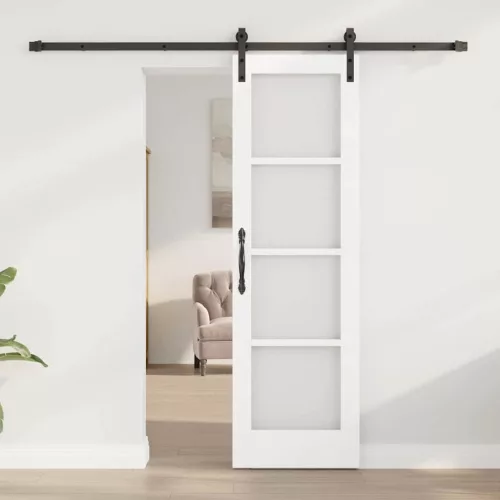  Csúszó ajtó ORKDAL Fehér 61 x 198,5 cm Tömör fenyőfa és üveg