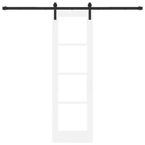  Csúszó ajtó ORKDAL Fehér 61 x 198,5 cm Tömör fenyőfa és üveg