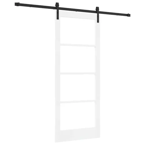  Csúszó ajtó ORKDAL Fehér 83 x 202 cm Tömör fenyőfa és üveg