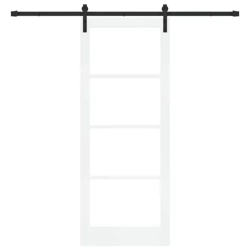  Csúszó ajtó ORKDAL Fehér 83 x 211 cm Tömör fenyőfa és üveg