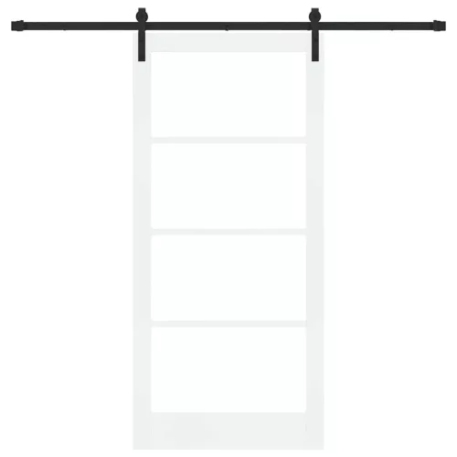  Csúszó ajtó ORKDAL Fehér 93 x 202 cm Tömör fenyőfa és üveg