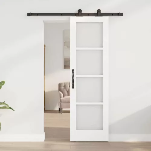  Csúszó ajtó ORKDAL Fehér 61 x 198,5 cm Tömör fenyőfa és üveg