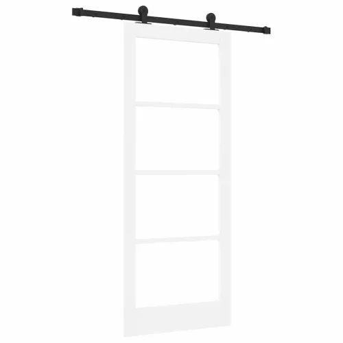  Csúszó ajtó ORKDAL Fehér 83 x 202 cm Tömör fenyőfa és üveg