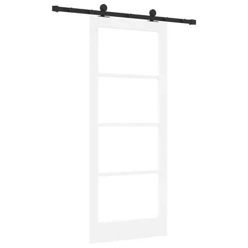  Csúszó ajtó ORKDAL Fehér 83 x 202 cm Tömör fenyőfa és üveg