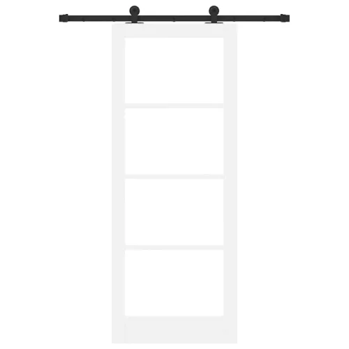  Csúszó ajtó ORKDAL Fehér 83 x 211 cm Tömör fenyőfa és üveg