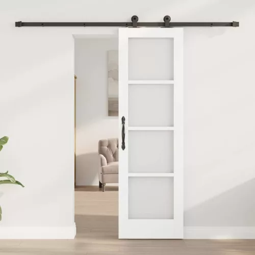  Csúszó ajtó ORKDAL Fehér 61 x 198,5 cm Tömör fenyőfa és üveg