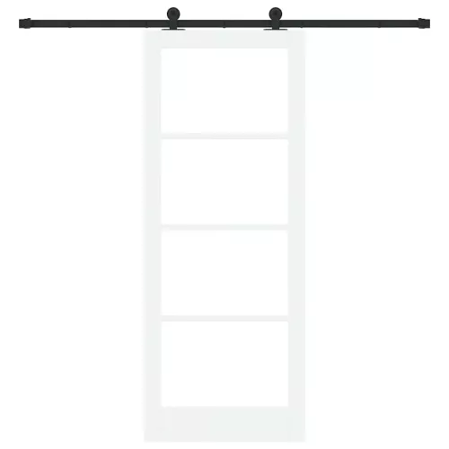  Csúszó ajtó ORKDAL Fehér 83 x 211 cm Tömör fenyőfa és üveg