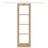  Csúszó ajtó Természetes 61 x 198,5 cm Tömör fenyőfa és üveg