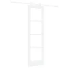  Csúszó ajtó Fehér 61 x 198,5 cm Tömör fenyőfa és üveg