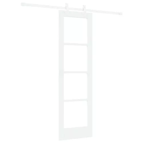  Csúszó ajtó Fehér 61 x 198,5 cm Tömör fenyőfa és üveg