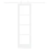  Csúszó ajtó Fehér 61 x 198,5 cm Tömör fenyőfa és üveg