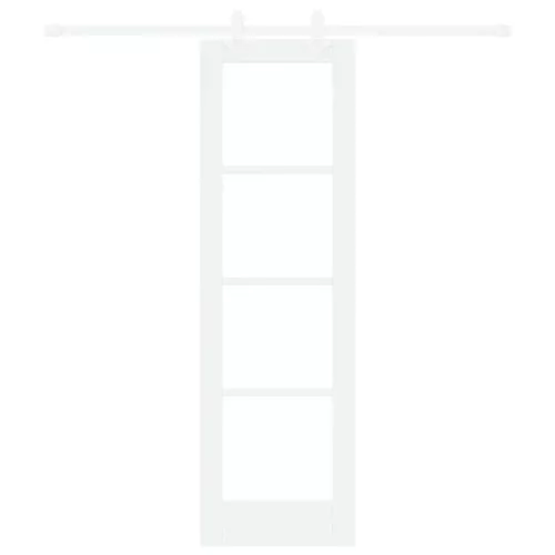  Csúszó ajtó Fehér 61 x 198,5 cm Tömör fenyőfa és üveg