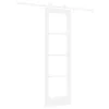  Csúszó ajtó Fehér 61 x 198,5 cm Tömör fenyőfa és üveg