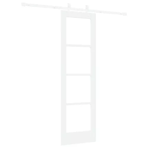  Csúszó ajtó Fehér 61 x 198,5 cm Tömör fenyőfa és üveg
