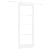 Csúszó ajtó Fehér 83 x 202 cm Tömör fenyőfa és üveg