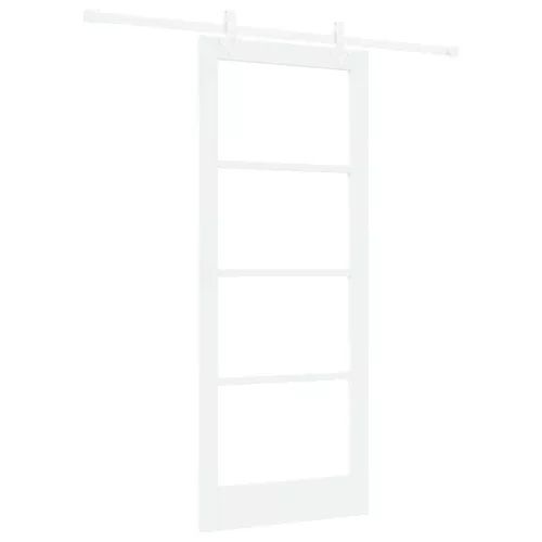  Csúszó ajtó Fehér 83 x 202 cm Tömör fenyőfa és üveg