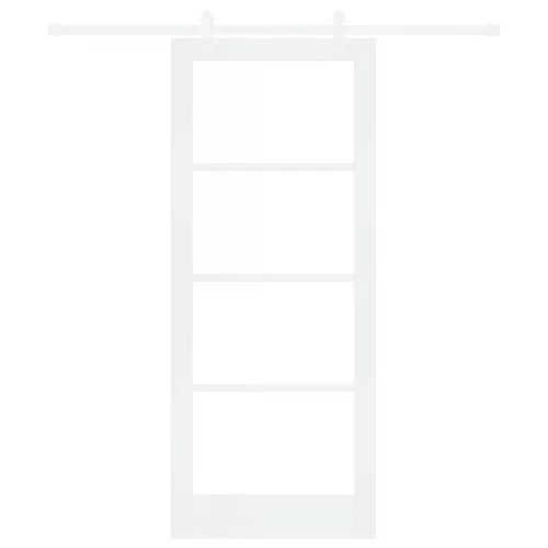  Csúszó ajtó Fehér 83 x 202 cm Tömör fenyőfa és üveg