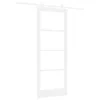  Csúszó ajtó Fehér 83 x 211 cm Tömör fenyőfa és üveg